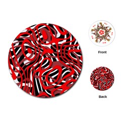 Ribbon Chaos Red Playing Cards (round)  by ImpressiveMoments