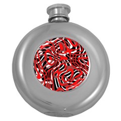 Ribbon Chaos Red Round Hip Flask (5 Oz)