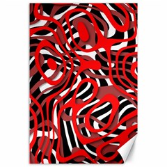 Ribbon Chaos Red Canvas 24  X 36  by ImpressiveMoments