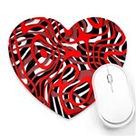 Ribbon Chaos Red Heart Mousepads Front