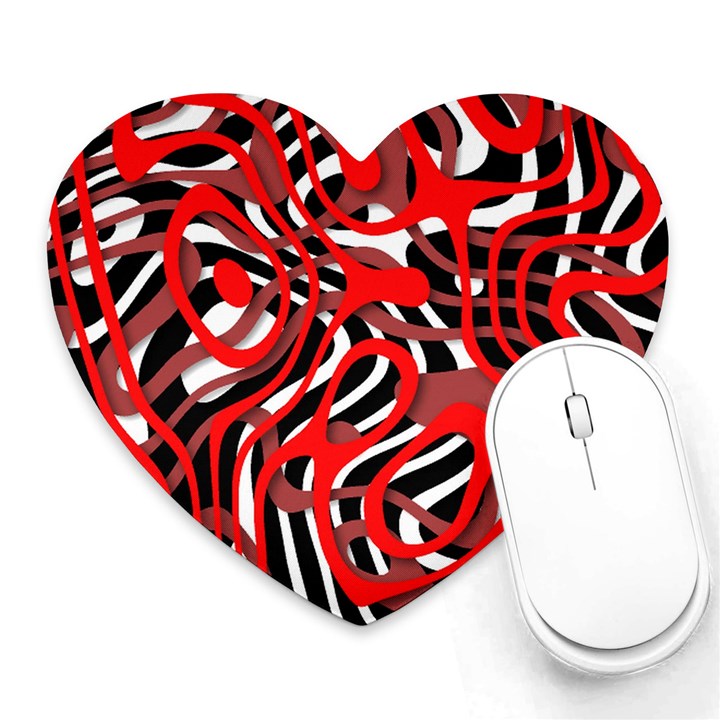 Ribbon Chaos Red Heart Mousepads