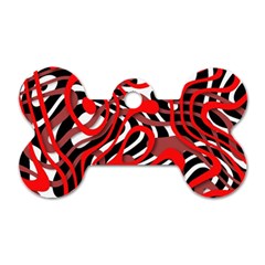 Ribbon Chaos Red Dog Tag Bone (two Sides)