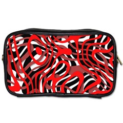 Ribbon Chaos Red Toiletries Bags 2-side by ImpressiveMoments