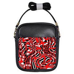 Ribbon Chaos Red Girls Sling Bags