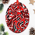 Ribbon Chaos Red Oval Filigree Ornament (2-Side)  Front