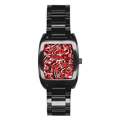 Ribbon Chaos Red Stainless Steel Barrel Watch