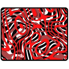 Ribbon Chaos Red Double Sided Fleece Blanket (medium) 