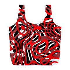 Ribbon Chaos Red Full Print Recycle Bags (l)  by ImpressiveMoments