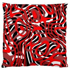 Ribbon Chaos Red Large Flano Cushion Cases (two Sides) 