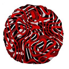 Ribbon Chaos Red Large 18  Premium Flano Round Cushions by ImpressiveMoments