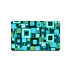 Teal Squares Magnet (name Card)