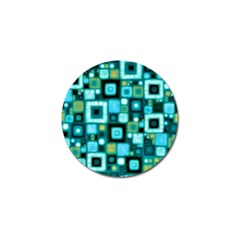 Teal Squares Golf Ball Marker by KirstenStar