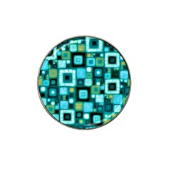 Teal Squares Hat Clip Ball Marker (4 Pack)