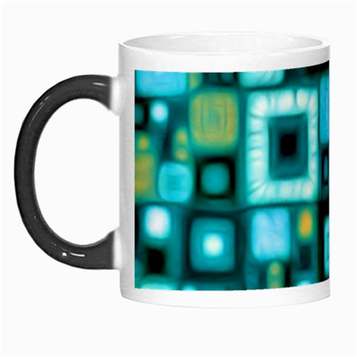 Teal Squares Morph Mugs