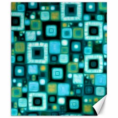 Teal Squares Canvas 8  X 10 