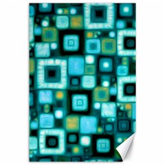 Teal Squares Canvas 24  X 36 