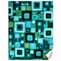 Teal Squares Canvas 36  X 48  