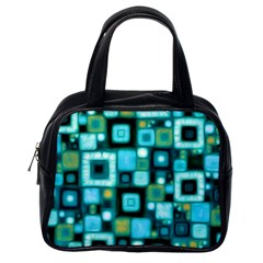 Teal Squares Classic Handbags (one Side)