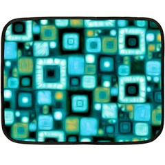 Teal Squares Fleece Blanket (mini)