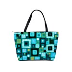 Teal Squares Shoulder Handbags Back