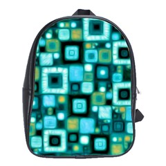 Teal Squares School Bags(large) 