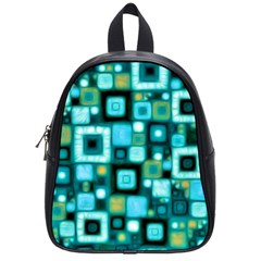 Teal Squares School Bags (small) 