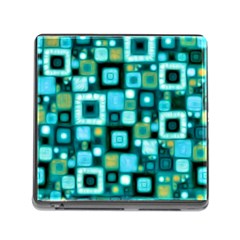 Teal Squares Memory Card Reader (square)