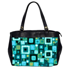 Teal Squares Office Handbags (2 Sides)  by KirstenStar