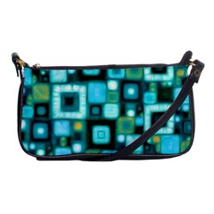 Teal Squares Shoulder Clutch Bags