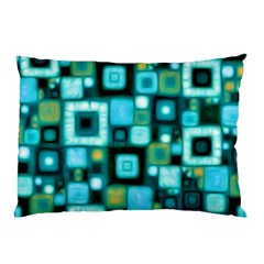 Teal Squares Pillow Cases (two Sides)