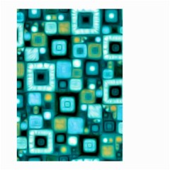 Teal Squares Small Garden Flag (two Sides) by KirstenStar