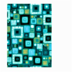 Teal Squares Large Garden Flag (two Sides) by KirstenStar