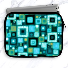 Teal Squares Apple Ipad 2/3/4 Zipper Cases