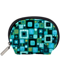 Teal Squares Accessory Pouches (small) 