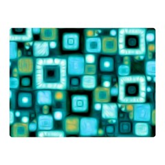 Teal Squares Double Sided Flano Blanket (mini) 