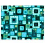 Teal Squares Double Sided Flano Blanket (Medium)  60 x50  Blanket Front