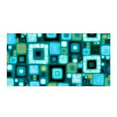 Teal Squares Satin Wrap