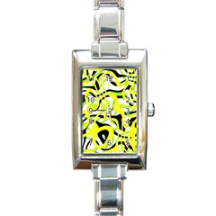 Ribbon Chaos Yellow Rectangle Italian Charm Watches