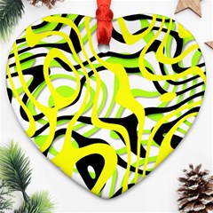 Ribbon Chaos Yellow Ornament (heart) 