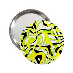 Ribbon Chaos Yellow 2 25  Handbag Mirrors