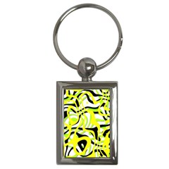 Ribbon Chaos Yellow Key Chains (rectangle)  by ImpressiveMoments