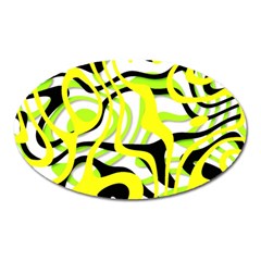 Ribbon Chaos Yellow Oval Magnet