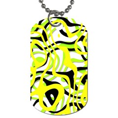 Ribbon Chaos Yellow Dog Tag (two Sides) by ImpressiveMoments