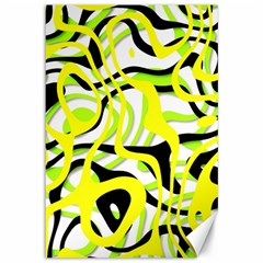 Ribbon Chaos Yellow Canvas 12  X 18  