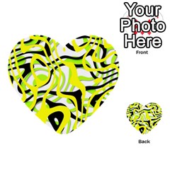 Ribbon Chaos Yellow Multi-purpose Cards (heart)  by ImpressiveMoments