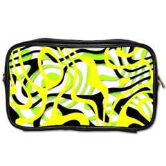 Ribbon Chaos Yellow Toiletries Bags 2-side by ImpressiveMoments