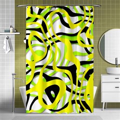 Ribbon Chaos Yellow Shower Curtain 48  X 72  (small)  by ImpressiveMoments