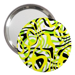 Ribbon Chaos Yellow 3  Handbag Mirrors by ImpressiveMoments