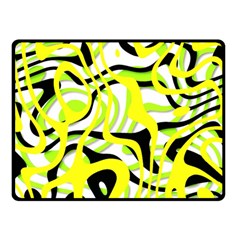 Ribbon Chaos Yellow Double Sided Fleece Blanket (small) 