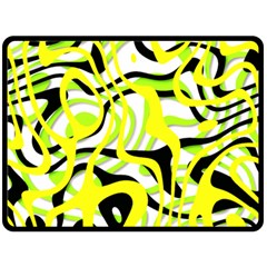 Ribbon Chaos Yellow Double Sided Fleece Blanket (large) 